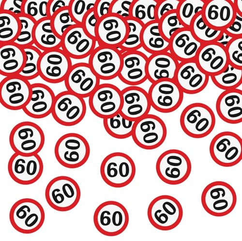 Amazleer 200 Stk Konfetti Streudeko fuer 60 Geburtstag Party Deko fuer Tischdeko Geschenke Feiern Buntes Konfetti fuer Frauen Maenner 60 Jahre Jubilaeum Deko Geburtstagsfeier Dekoration (60)
