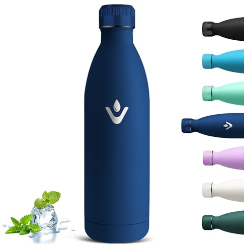 Grsta Edelstahl Trinkflasche, BPA Frei Trinkflasche 1l, Kalt&Warm, Isolierflasche für Kohlensäure Geeignet, Auslaufsicher Thermosflasche, Wasserflasche für Lavoro, Radfahren, Joggen