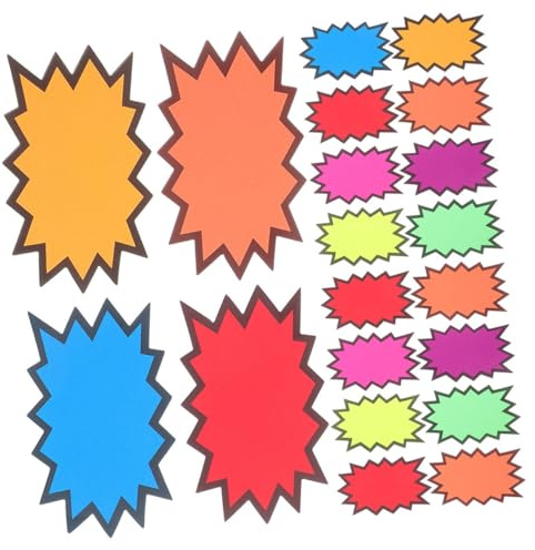 Operitacx 160 Piezas Etiquetas de Precio Fluorescentes para Carteles para Supermercados Tiendas Escolares Espacio para Mensajes Personalizados