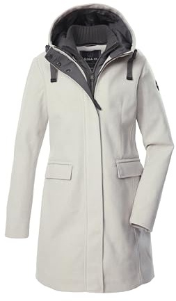 G.I.G.A. DX Damen Parka/Wollmantel mit Kapuze und abzippbarem Gilet GW 19 WMN PRK, hellgraumelange, 46, 43351-000