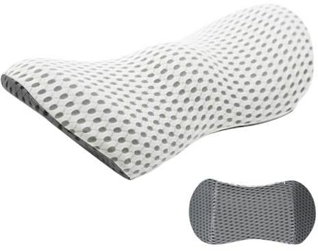 Fluxioxtna Almohada de respaldo para asientos de oficina y coche, cojines lumbares curvados con fundas lavables para mejorar la comodidad, almohada de espuma viscoelástica