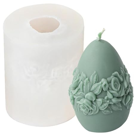 Monozoz Molde de silicona para huevos de Pascua - Moldes para hacer velas de huevo de Pascua 3D para manualidades de resina - DIY decoraciones de fiesta resina elaboración jabón Fondant molde para
