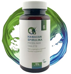 Kraftgras Hawaiian Spirulina Presslinge (100g) – 100% Spirulina Pacifica aus Hawaii | Reinste Mikroalgen Tabletten | Reich an Protein & Phycocyanin | Vegan, ohne Zusatzstoffe
