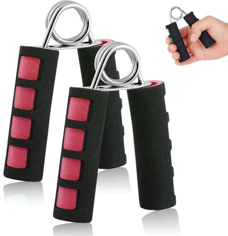 AYBUY 2-pack handgrepp stärkare set, handgrepp motstånd stärkare tränare med skumhandtag, inga glid tunga gripare, metallhänder grepp styrka för finger-handled och underarm
