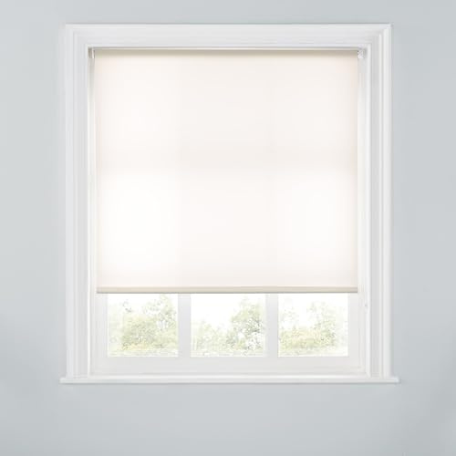 Trimmable Daylight Roller Blind - 2FT - CREAM - 60cm(W) x 170cm(L) | Polyester Daylight Roller Blind with Trim-To-Size Fit, Softens Sunlight, Adds Privacy & Suits Kitchens, Lounges & Bedrooms