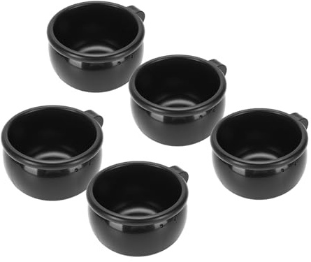 GEERYZHE Bol d'eau d'alimentation de Poulet en Caoutchouc Noir, 5 Pièces, pour la Ferme 'entraînement des Volailles de Gibier, Tasse de Volaille Durable et Facile à Nettoyer pour l'alimentation