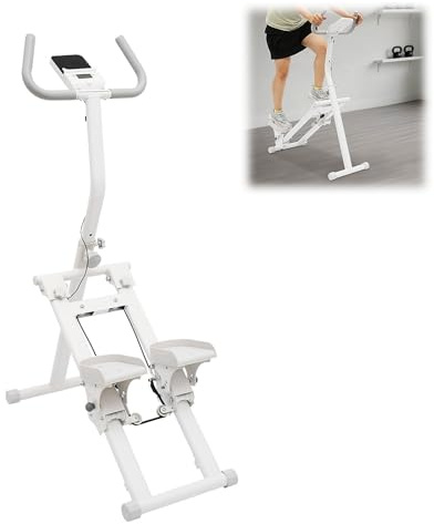 HUOMMGS Treppensteiger Fitnessgerät Klappbar Treppenstepper mit 3 Widerstandsstufen, LCD Display, Handyhalterung Klettermaschine Bis 120KG Fitnessgeräte für Zuhause, Schlafzimmer, Wohnzimmer