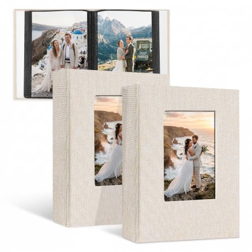 DazSpirit Fotoalbum 10x15 Einsteckalbum, 2er Set (je 52 Fotos) Klein Mini