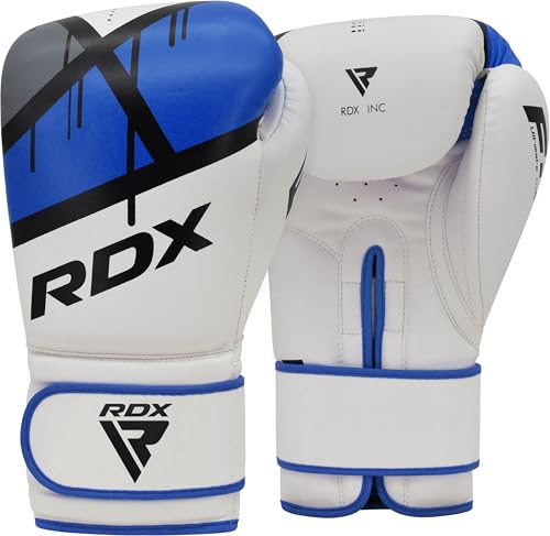 RDX Boxhandschuhe Muay Thai Kickboxen Sparring, Maya Hide Leder EGO Boxing Gloves, Sandsack Boxsack Punchinghandschuhe Adult, Kickboxhandschuhe Kampfsport MMA Training 8 10 12 14 16oz, Männer Damen
