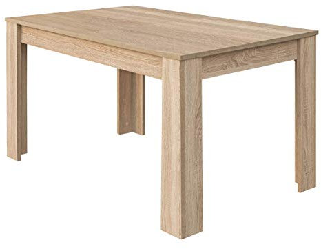 Habitdesign, ausziehbarer Esstisch, Wohnzimmer- oder Küchentisch, mit Platz für sechs Personen, Ausführung in kanadischer Eiche, Maße: 140–190 x 78 x 90 cm (B x H x T), Modell Kendra