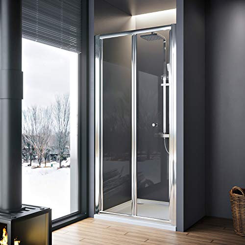 ELEGANT 700mm Bi Fold Shower Enclosure Inwards Opening, Space Saving Shower Door