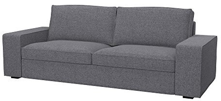 Soferia Sofabezug Kompatibel Mit KIVIK 3er-Sofa Sofaüberzug Sofaüberwurf Sofaschoner Cover Einfache Reinigung Allergiefrei Naturel Grau