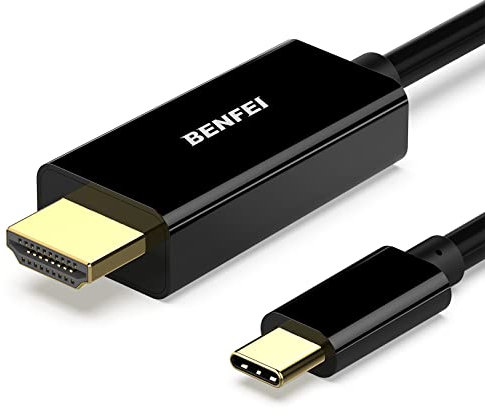 BENFEI USB Type C(Thunderbolt 3) to HDMI 4K UHD 3M Cable, USB 3.1 (USB-C) to HDMI Adapter Male to Male Gold-Plated Cord