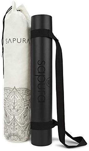 SAPURA Yogamatte 2 m, Naturkautschuk, extra lang, 2 Meter, Naturkautschuk schwarz