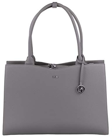 Socha Laptoptasche Damen/Businesstasche Frauen/Aktentasche mit Tragegurt - Elegant - Extra leichte Synthetik - Straight Line Mud - 15.6 Zoll Grau