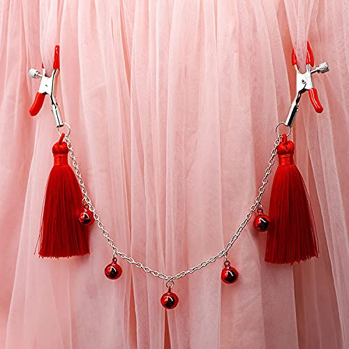 1 paire de chaîne de bijoux de corps cloche non perforante pour femme, rouge