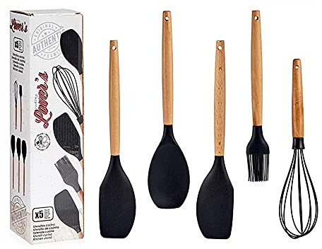 Set de Utensilios para Cocina Silicona Madera de haya (5 pcs)