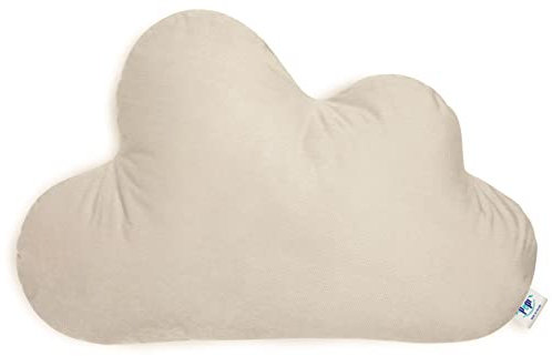 Pepi - Kuschelkissen Kinder - Wolkenkissen - Handgenäht Kissen Kinderzimmer - Baby Kissen Wolke Deko - Kinderkissen Beige