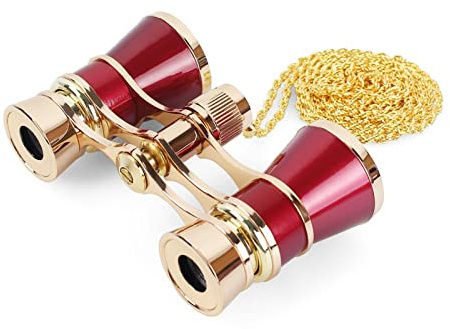 Aroncent Opera Glasses Binoculars 3X25 Vintage Theater Glasses Mini Binocular Compact Opera Glasses with Chain for Adults Ladies Women in Opera Musical Concert
