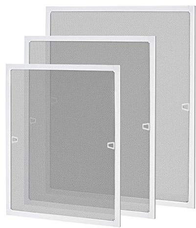 NAIZY Moustiquaire pour fenêtre avec cadre en aluminium 120x140cm Protection contre les insectes Protection contre les moustiques Filet de fenêtre sans perçage ni vis, Blanc
