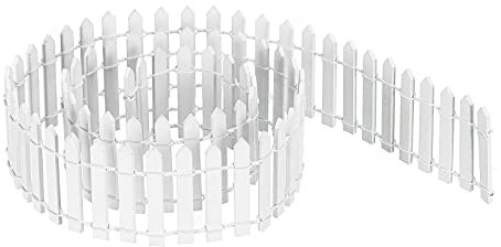 sourcing map Miniature Garden Fence, 35 Inch Long Wood Ornament Wooden Decorative Picket Fence for DIY Crafts Project, White