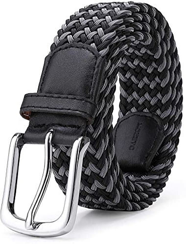 MOZETO Elastisch Stretch Gürtel Breite 3.3cm, Stoffgürtel Stretchgürtel Flechtgürtel Geflochtener Gürtel für Damen und Herren