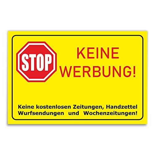INDIGOS UG - Schilder - 297x210mm - Schild DIN A4 1 Stück - Keine Werbung! - Hausschild - Aluverbundplatte - für Garage, Hotel, Parkplatz, Schule, Carport, Firma