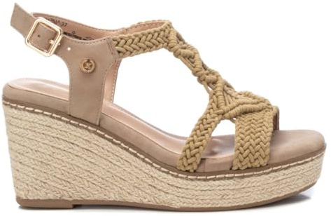 XTI - Sandalia Mujer Beige - Calzado Cómodo y Versátil - Moda casual - Modelo 14283403 (Talla 38)