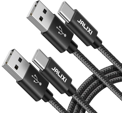 JALIXI USB C Cable 1.8m/6ft, PS5 Charging Cable Fast Charge Nylon for Xbox Series X/S Controller, for Playstation5, Samsung Galaxy, Pixel, Black