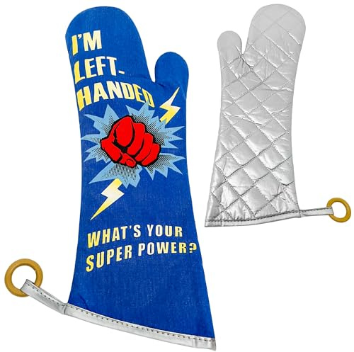 Lefty’s Left Handed Oven Mitt Glove - Heat Resistant Fabric - Soft Cotton Lining - 18” Long - Great for BBQ, Cooking, Kitchen, Grill - Gifts for Left-Handed People, Lefty, Adults, Women and Men