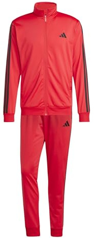 adidas För Män SPORTSWEAR BASIC 3 STRIPES TRICOT TRACKSUIT, pure ruby, XXL