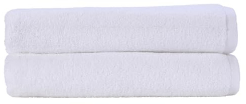 Christy Cirrus Lightweight Bath Sheets | Set of 2 Extra Large Towels | Super Soft and Fluffy | Quick Dry Bathroom Shower Towels | 100% Cotton | White