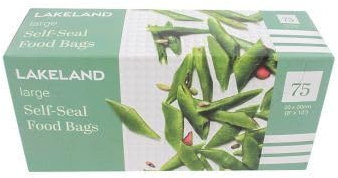 75 Lakeland Press-Seal Food Storage Bags 20 x 30cm with Write on Panels and Freezer Safe