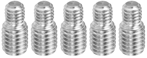 PATIKIL 5er Packung M6*M8*16 Doppelt-Endgewindebolzen 16mm lang | Stangenbolzen Gewinde Reduzieradapter, 304 Edelstahl, für Möbelbeschläge