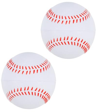 PATIKIL 9 Inch Baseball 2 Pack Soft Baseballs Standard Size Adult Leather Training Baseball Unmarked Baseballs for Pitching, White