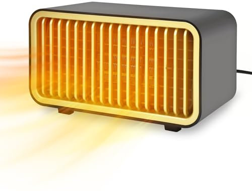 Stufetta Elettrica Basso Consumo, Stufa Elettrica, Mini Silenziosa Stufa Elettrica Portatile Da 1000 W Con 2 Modalità, Protezione Da Surriscaldamento E Ribaltamento, Per Camera Da Letto Ufficio