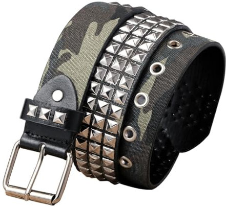 Generisch Metallnietengürtel Für Herren,Metall-Punk-Rock-Nietengürtel - Metall Punk Rock Nietengürtel Punk PU Ledergürtel Gothic Gürtel Für -Damen/Herren