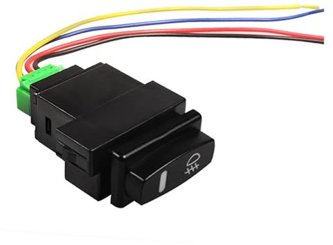 LHVHPKUKAN 1 pz Auto LED fendinebbia Pulsante Interruttore Adatto for Renault Laguna II Megane Scenic Twingo Espace IV Master Trafic Arancione + Verde 12 V