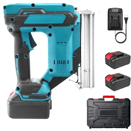 TECKZOON Upgrade Pistola sparachiodi senza fili 900W compatibile con batteria Makita 21V, set di utensili con 2 batterie da 21V e caricabatteria, doppia protezione