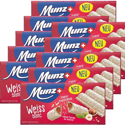 Munz Prügeli - Schweizer Schokoladentafel | Weiss | 10 x 100g | Fairtrade, Schokoladenriegel als Tafel zum Abbrechen, Munz Schweizer Schokolade, 100% natürliche Zutaten