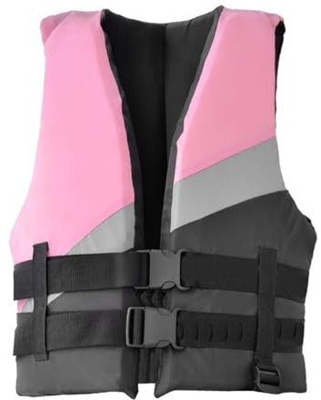 Giubbotto Sportivo da Nuoto per Adulti, Spesso, con Cintura per Sci Nautico, Canottaggio e Wakeboard(Pink,XL)