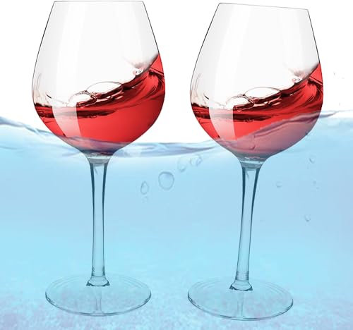 BNGXR Set di 2 Bicchieri da Vino in Plastica, 480ml Calici da Vino Galleggianti Rosso Bianco, Trasparente e Anti-Fall Bicchiere di per Piscina e Campeggio All'Aperto, Adatto alla Lavastoviglie