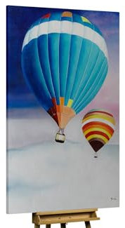 KunstLoft Ölgemälde 'Up in the Sky ' 120x180cm | Original Handgemalte Gemälde | Modern | Bunt und Blau | Leinwand-Bild Ölgemälde einteilig groß | Modernes Kunst Ölbild