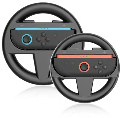 2 Pack Steering Wheels Compatible with Nintendo Switch 2 Console JoyCons, Racing Wheels for Mario Kart 8 Deluxe [Mariokart Switch 2 Steering Wheel Joycon Controller Attachment Accessories] (Steering