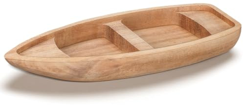 CLISPEED Wooden Boat Model Small Natural Canoe Nautical Decor for Home Office Desk Shelf with Handcrafted Detail and Unfinished Diy Craft