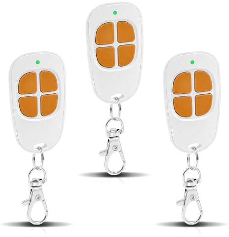 3 x SCS Sentinel Telecomando a 4 canali 433,92 MHz per cancello e garage, telecomando Sentinel compatibile con AAM0085, sicuro, durevole e facile da programmare, arancione