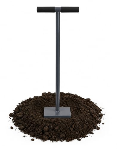 TRUTZHOLM Bodenstampfer 84 cm Höhe, 20x20 cm Grundplatte, 11,5 Kg, T-Schaumstoffgriff, Bodenverdichter Handstampfer Erdstampfer für Pflaster-& Gartenarbeiten, Betonstamfper Garten-Landschaftsbau