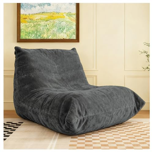 Ligterra Ergonomischer Sitzsack, Loungesessel für Kleine Räume, Bodensofa Lazy Sofa, Bodensessel mit 5-Wege-Körperunterstützung Design, Mini Sofa für Schlafzimmer und Wohnzimmer(Grau)