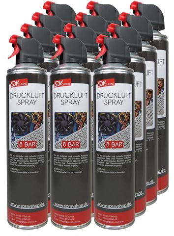 SDV Chemie Druckluftspray 12x 600ml Air Duster Druckluftreiniger | Pressluft, Compressed Gas