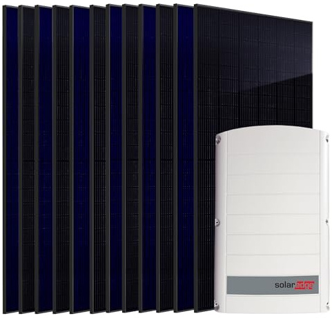 SUNNIVA® 6.0 kW Solaranlage, 12x 500 W Solarmodule Fullblack Bifacial, Wechselrichter SE6K (3-phasig)